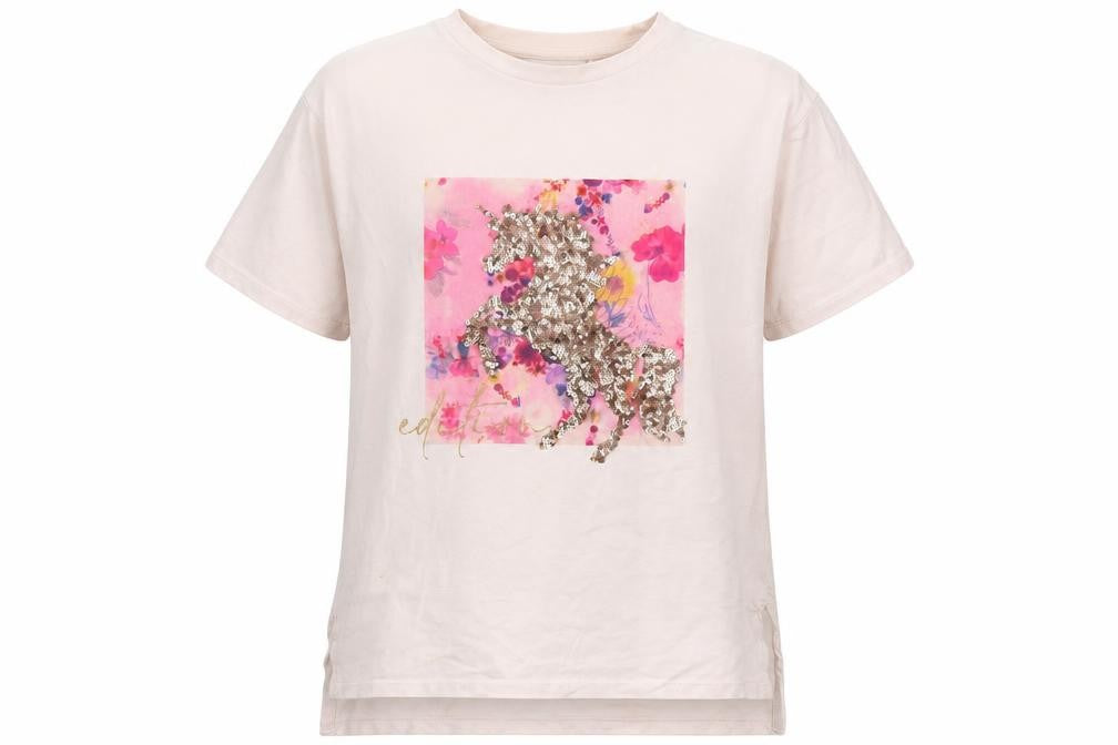 Next Girls Pink Unicorn Sequin T-Shirt Size 146