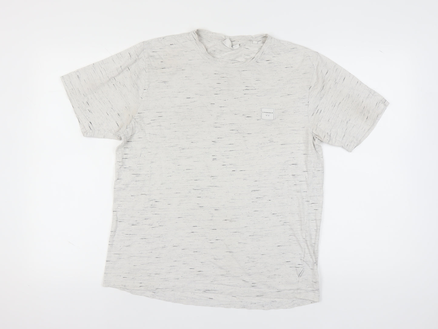Lindbergh Men's White Crew Neck T-Shirt, M, Short Sleeve