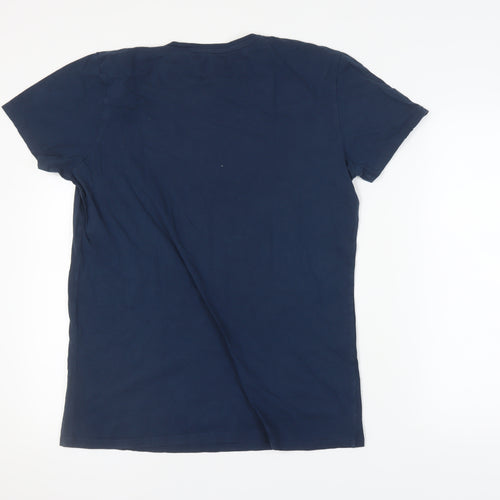 Diesel Men's XL Blue Crew Neck T-Shirt Short Sleeve Cotton