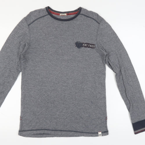 Fat Face Mens Grey Long Sleeve Slim Fit T-Shirt - S