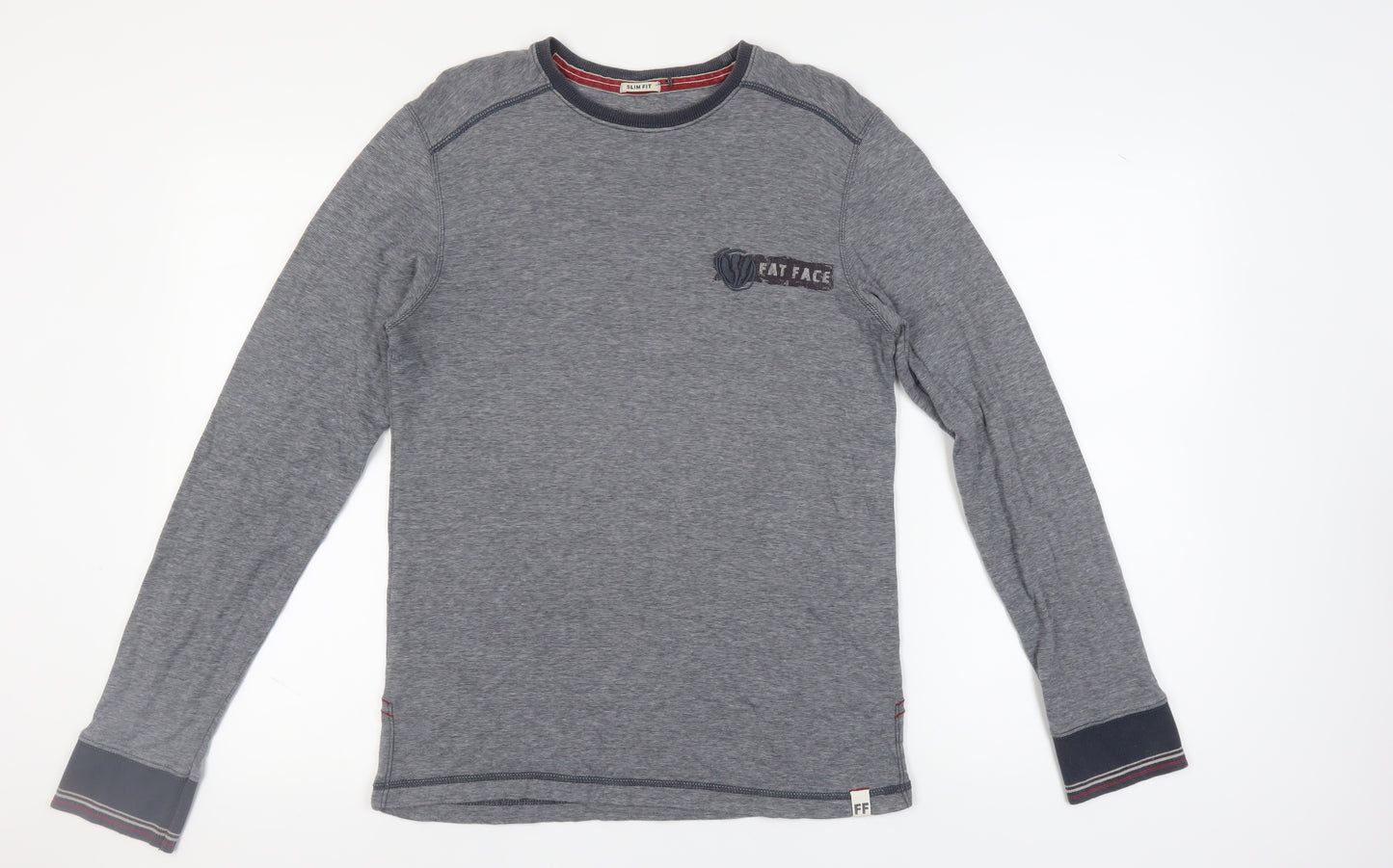 Fat Face Mens Grey Long Sleeve Slim Fit T-Shirt - S