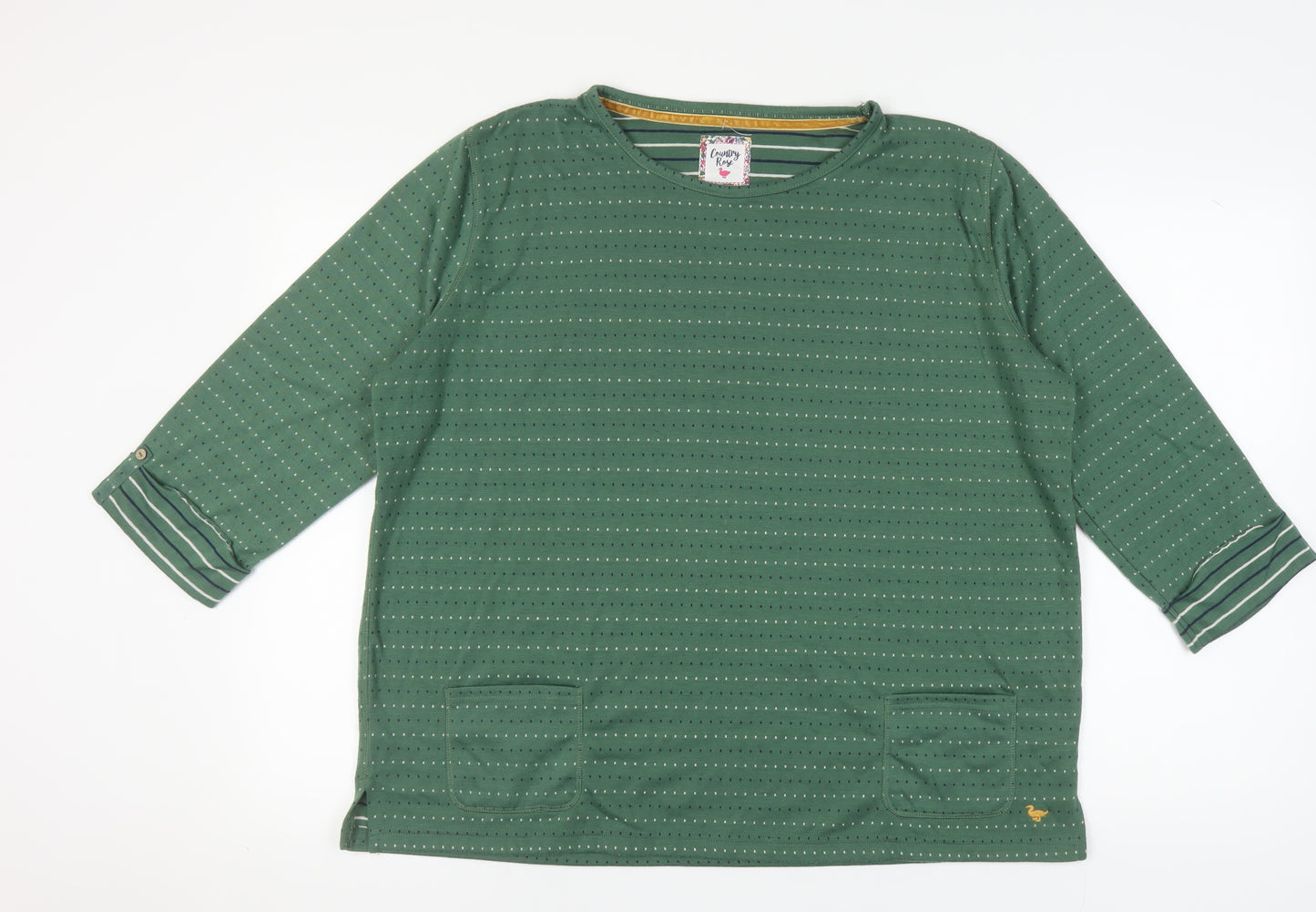 Country Rose Women's Green XL Basic T-Shirt