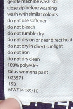 Mountain Warehouse Women's Purple Ankle Leggings Size 12