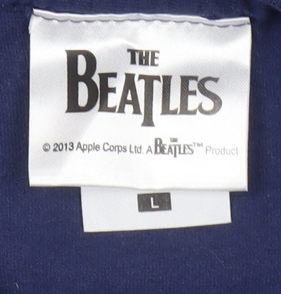 The Beatles Blue Men's T-Shirt, Graphic, Large, Music Theme