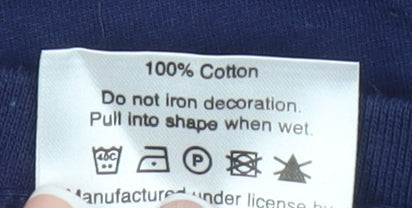 The Beatles Blue Men's T-Shirt, Graphic, Large, Music Theme