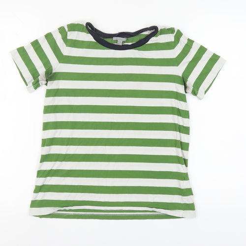 COS Women's Green Striped T-Shirt XS, Casual Style