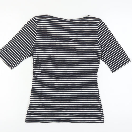 H&M Women's Black Striped Basic T-Shirt Size 12