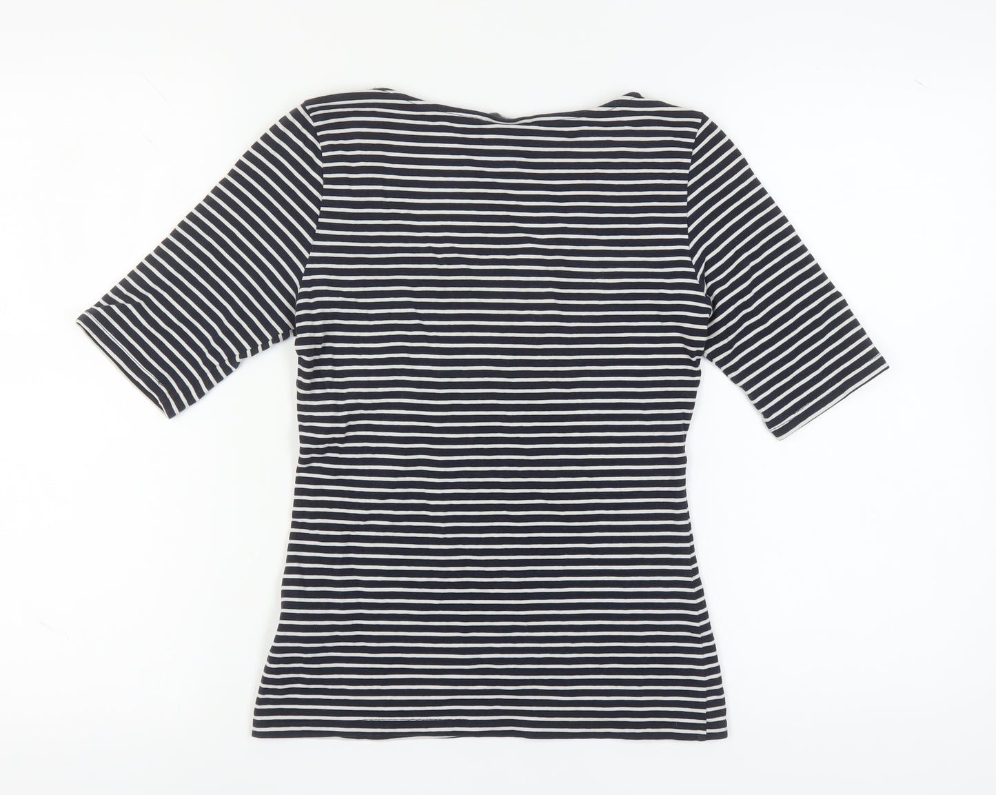 H&M Women's Black Striped Basic T-Shirt Size 12