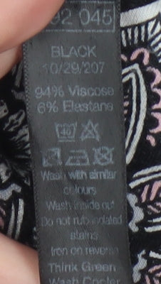 M&Co Women's Black Floral Blouse, Size 16