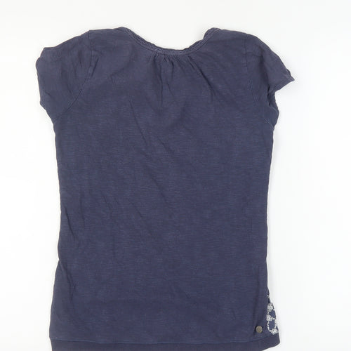 Fatface Women's Blue Geometric T-Shirt, Size 6