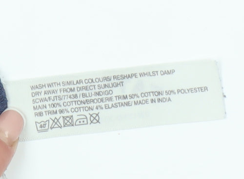 Fatface Women's Blue Geometric T-Shirt, Size 6