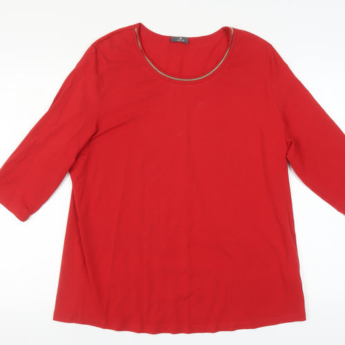 Basler Women's Red 3/4 Sleeve T-Shirt Size 20