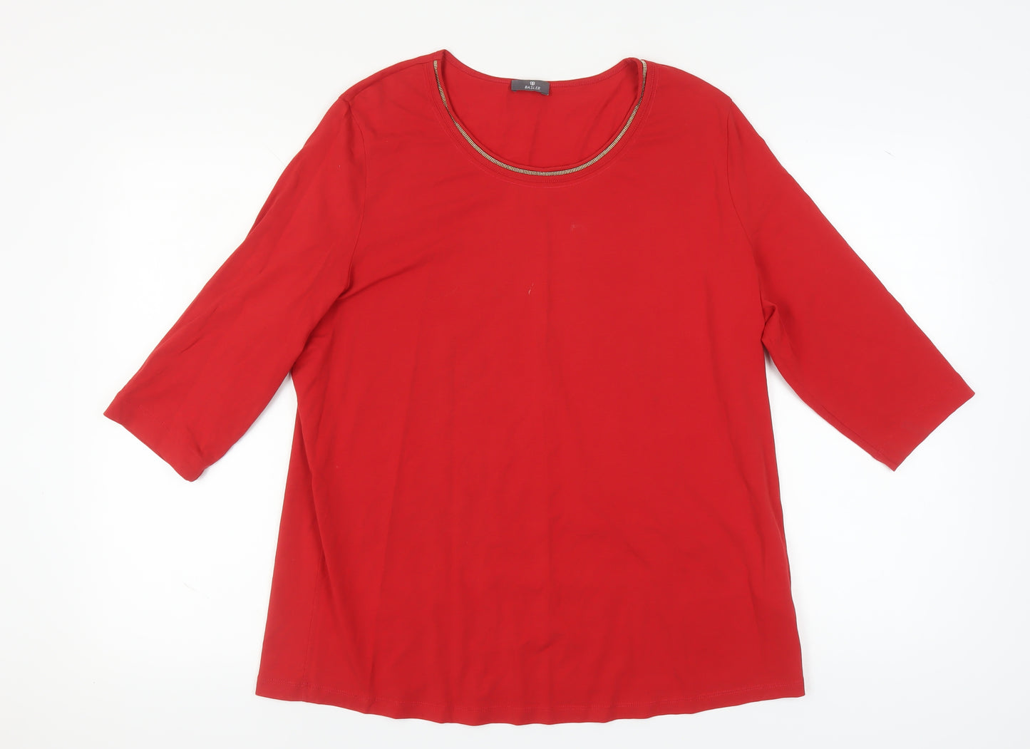Basler Women's Red 3/4 Sleeve T-Shirt Size 20