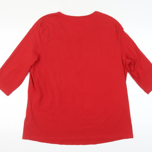Basler Women's Red 3/4 Sleeve T-Shirt Size 20