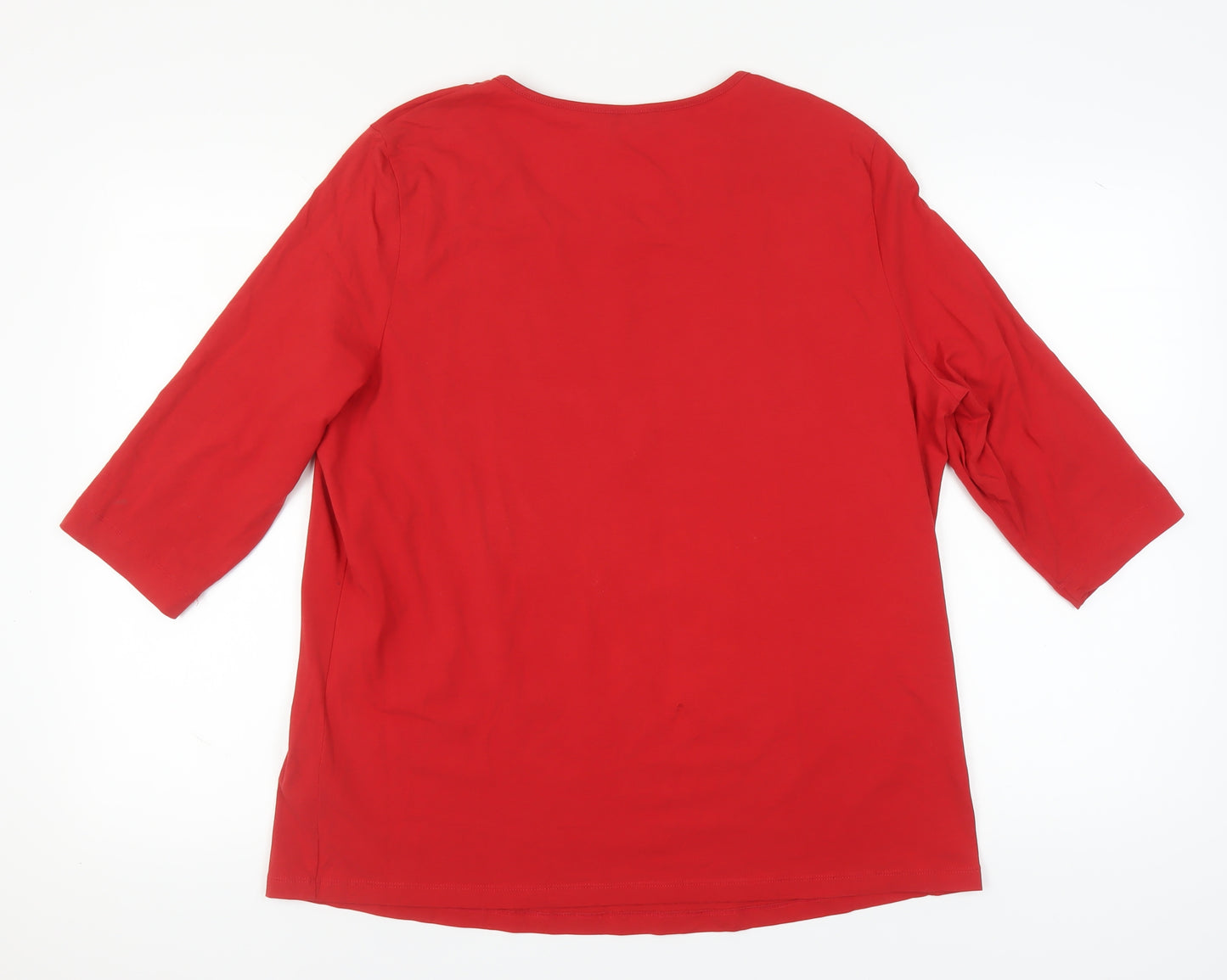 Basler Women's Red 3/4 Sleeve T-Shirt Size 20
