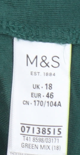 Marks and Spencer Green Animal Print T-Shirt, Size 18