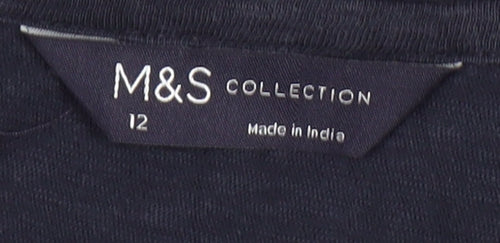 Marks and Spencer Women's Black T-Shirt Size 12