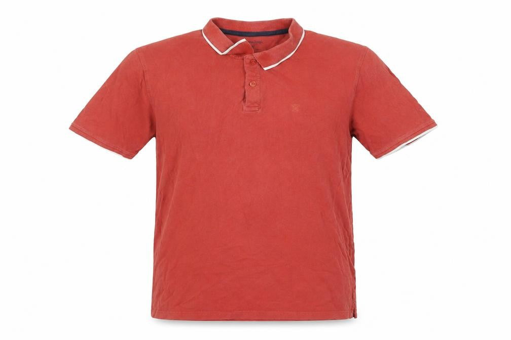 Front view of James Pringle Men's Red Polo Shirt - Large