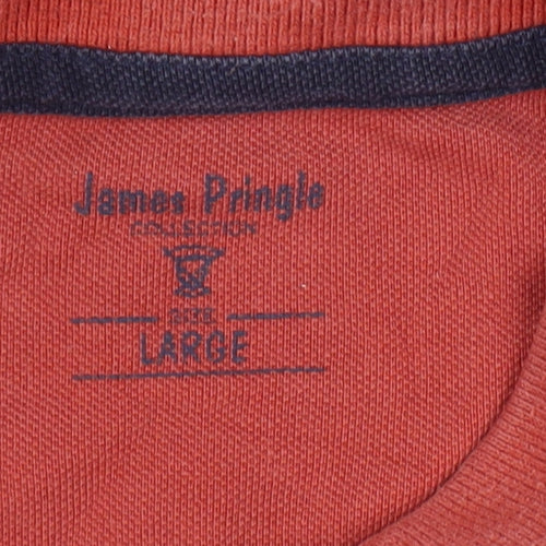 James Pringle Men's Red Polo Shirt - Large