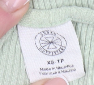 Urban Outfitters Women's Green Camisole Tank Top - XS, Lace, Cotton Blend