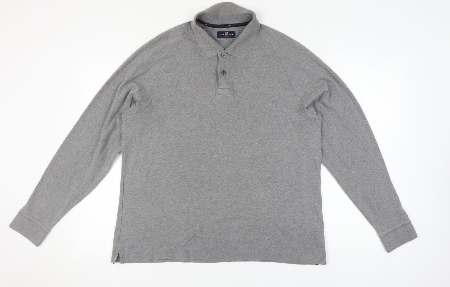Marks and Spencer Grey Long Sleeve Polo for Men - Large