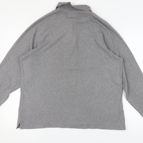 Marks and Spencer Grey Long Sleeve Polo for Men - Large