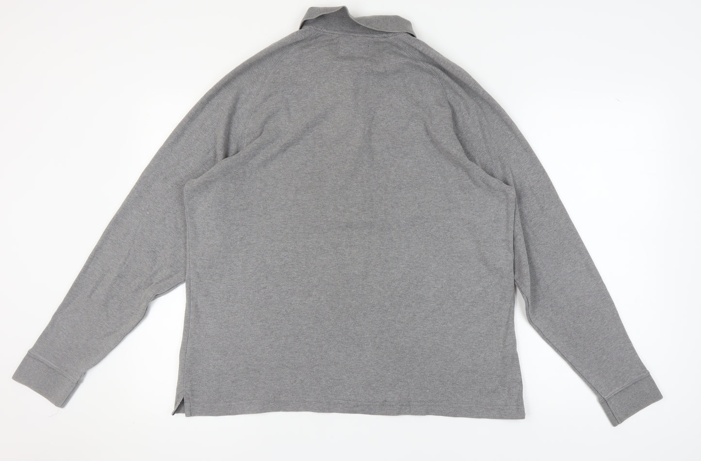 Marks and Spencer Grey Long Sleeve Polo for Men - Large