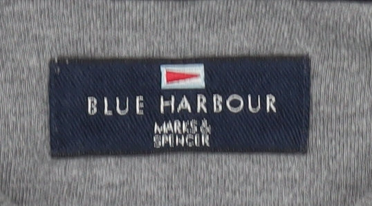 Marks and Spencer Grey Long Sleeve Polo for Men - Large