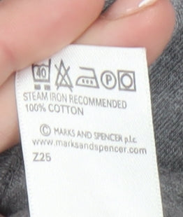 Marks and Spencer Grey Long Sleeve Polo for Men - Large