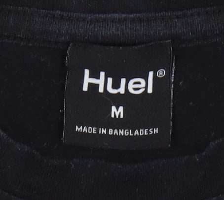 Huel Black T-Shirt, Unisex M, Classic Crew Neck Cotton