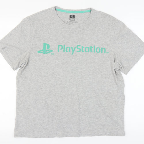 PlayStation Men's Grey Graphic T-Shirt, Size L