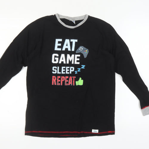The Pyjama Factory Boys Black Gamer Pyjama Top 15-16 Years