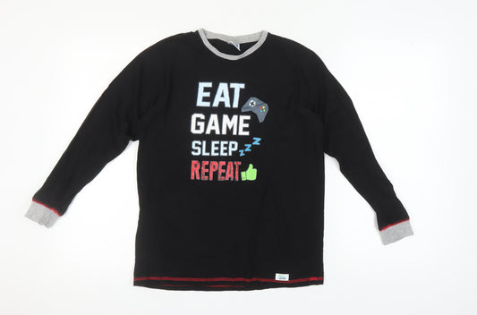 The Pyjama Factory Boys Black Gamer Pyjama Top 15-16 Years