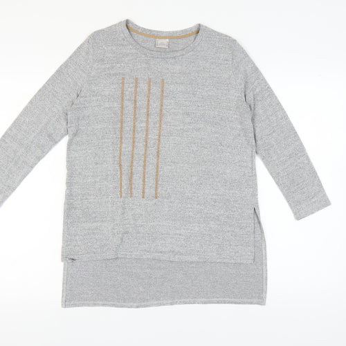 Zara Womens Grey Long Sleeve Jersey Top Size 10