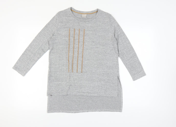 Zara Womens Grey Long Sleeve Jersey Top Size 10