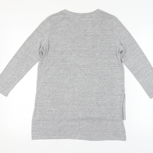 Zara Womens Grey Long Sleeve Jersey Top Size 10