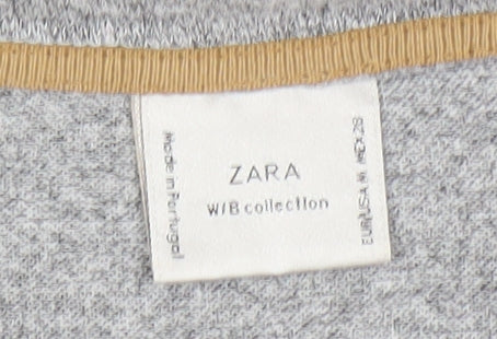 Zara Womens Grey Long Sleeve Jersey Top Size 10