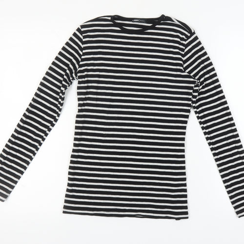 LC Waikiki Women's Black Striped Long Sleeve T-Shirt - S