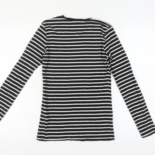 LC Waikiki Women's Black Striped Long Sleeve T-Shirt - S