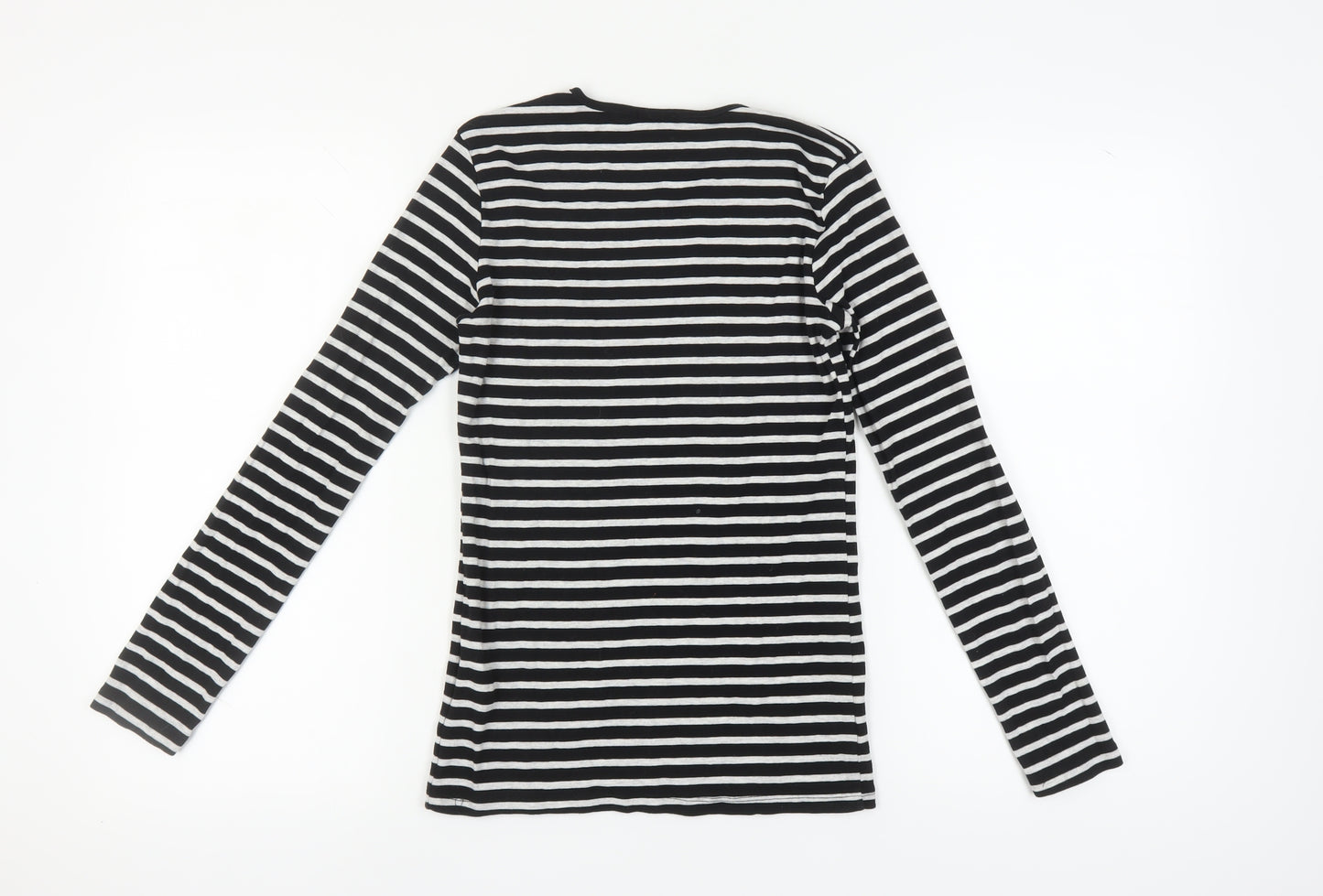 LC Waikiki Women's Black Striped Long Sleeve T-Shirt - S