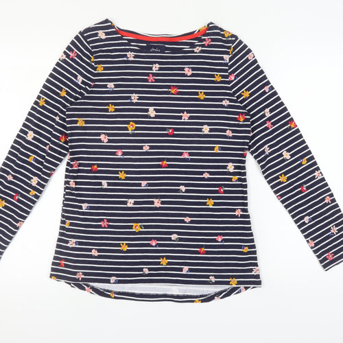 Joules Women's Navy Floral Stripe Jersey Top, Size 12