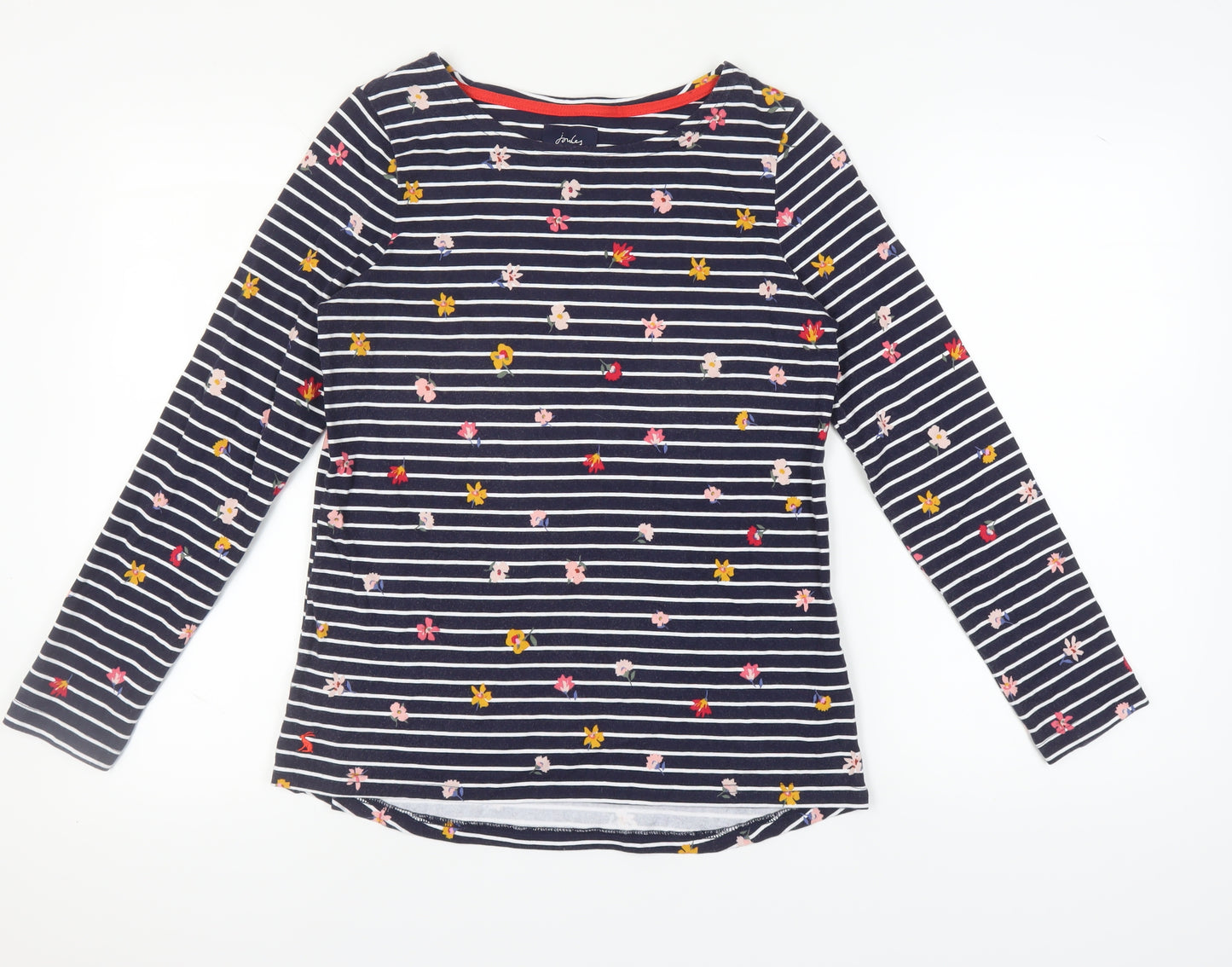 Joules Women's Navy Floral Stripe Jersey Top, Size 12