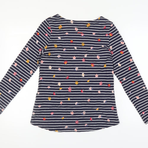 Joules Women's Navy Floral Stripe Jersey Top, Size 12