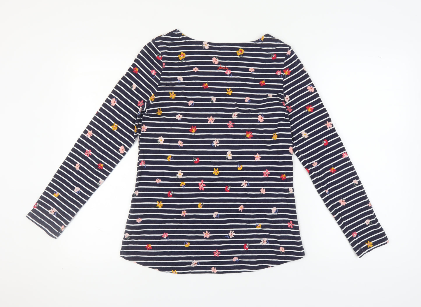 Joules Women's Navy Floral Stripe Jersey Top, Size 12