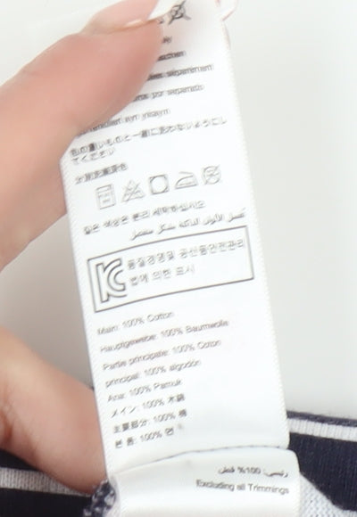 Joules Women's Navy Floral Stripe Jersey Top, Size 12