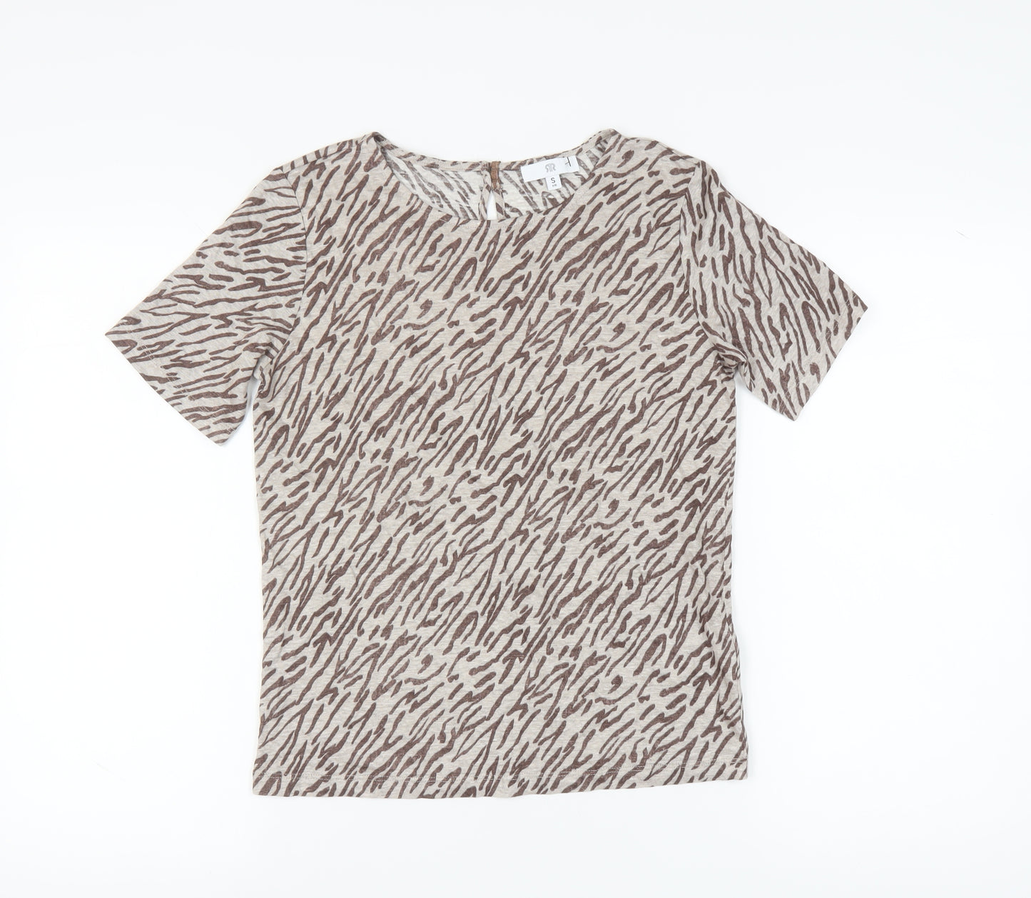 La Redoute Women Beige Animal Print Linen Top