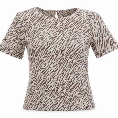 La Redoute Women Beige Animal Print Linen Top