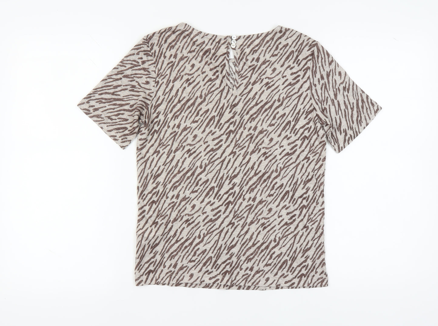 La Redoute Women Beige Animal Print Linen Top