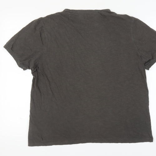 Farah Men's Grey Cotton L T-Shirt, Short Sleeve