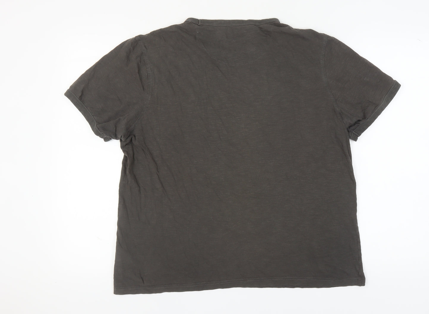 Farah Men's Grey Cotton L T-Shirt, Short Sleeve